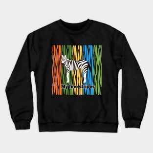 fine stripes,zebra,RAINBOW Crewneck Sweatshirt